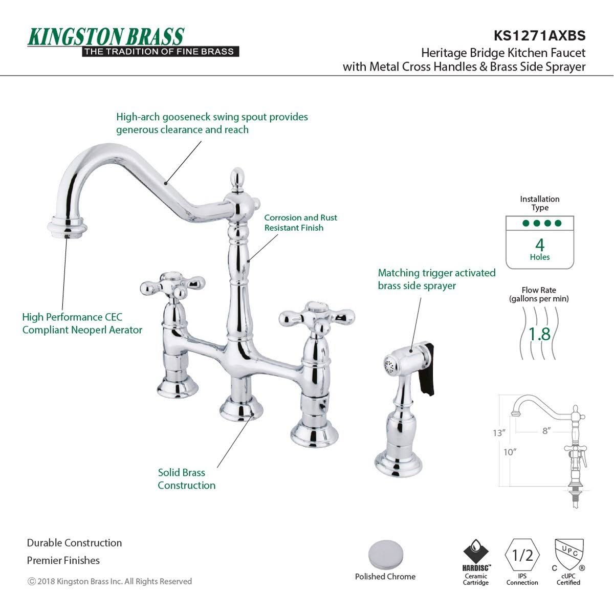 Kitchen Faucet with Brass Sprayer Q57473