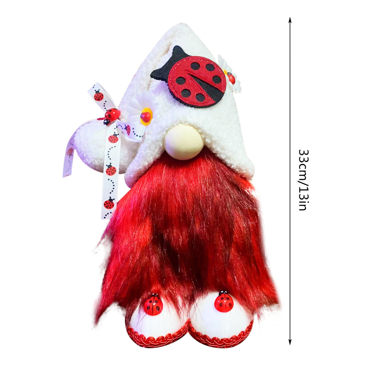 Ladybugs Daisy Gnome Holiday Ornament Doll Decorations N98424
