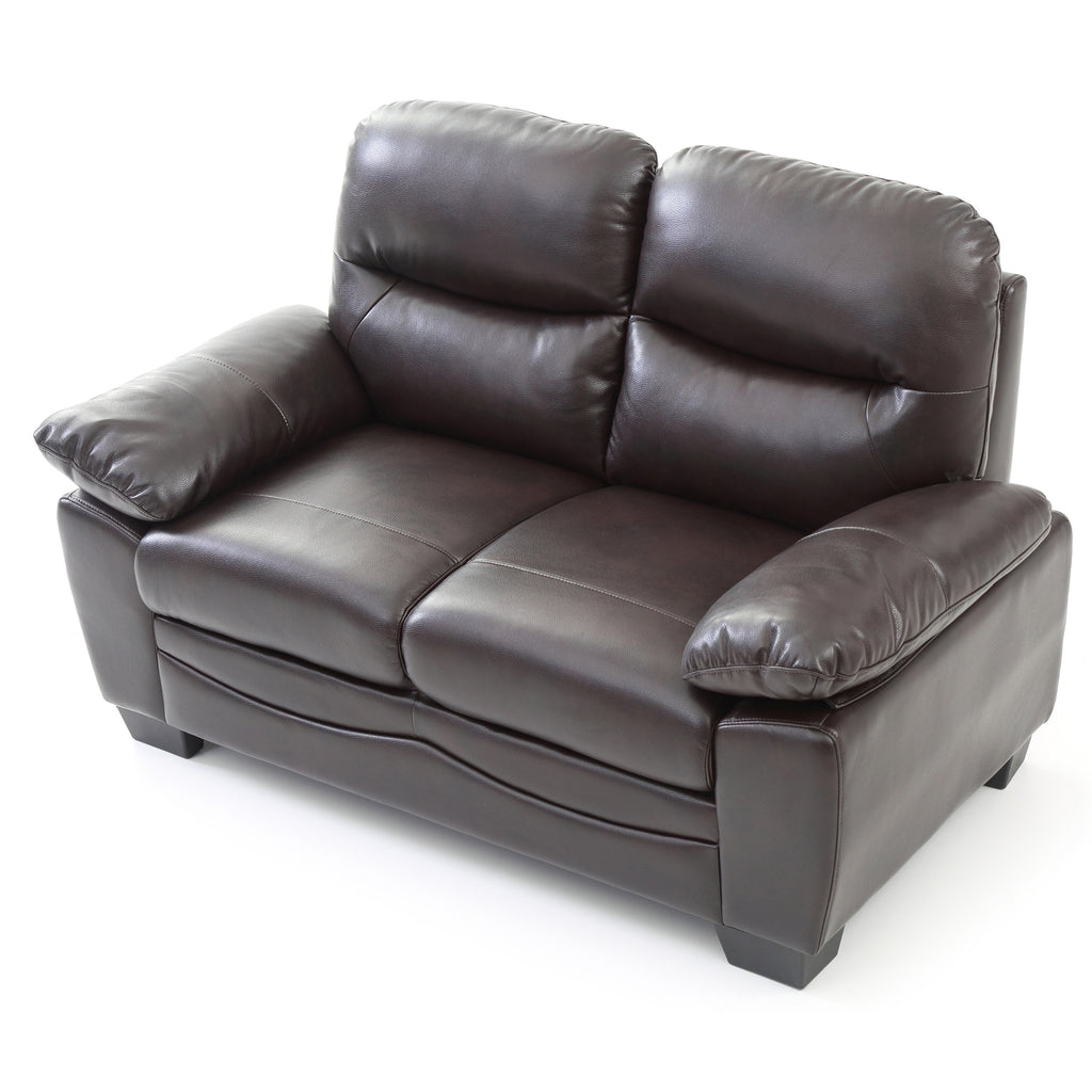 Dark Brown Faux Leather Sofa W397