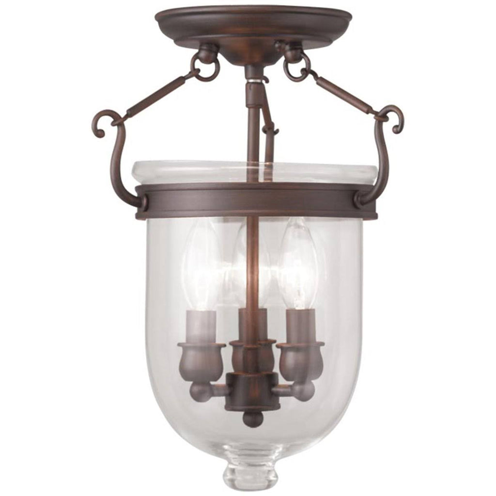 Antique Brass 3 Light Flush Mount I1923