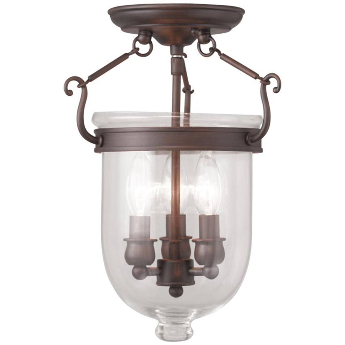 Antique Brass 3 Light Flush Mount I1923