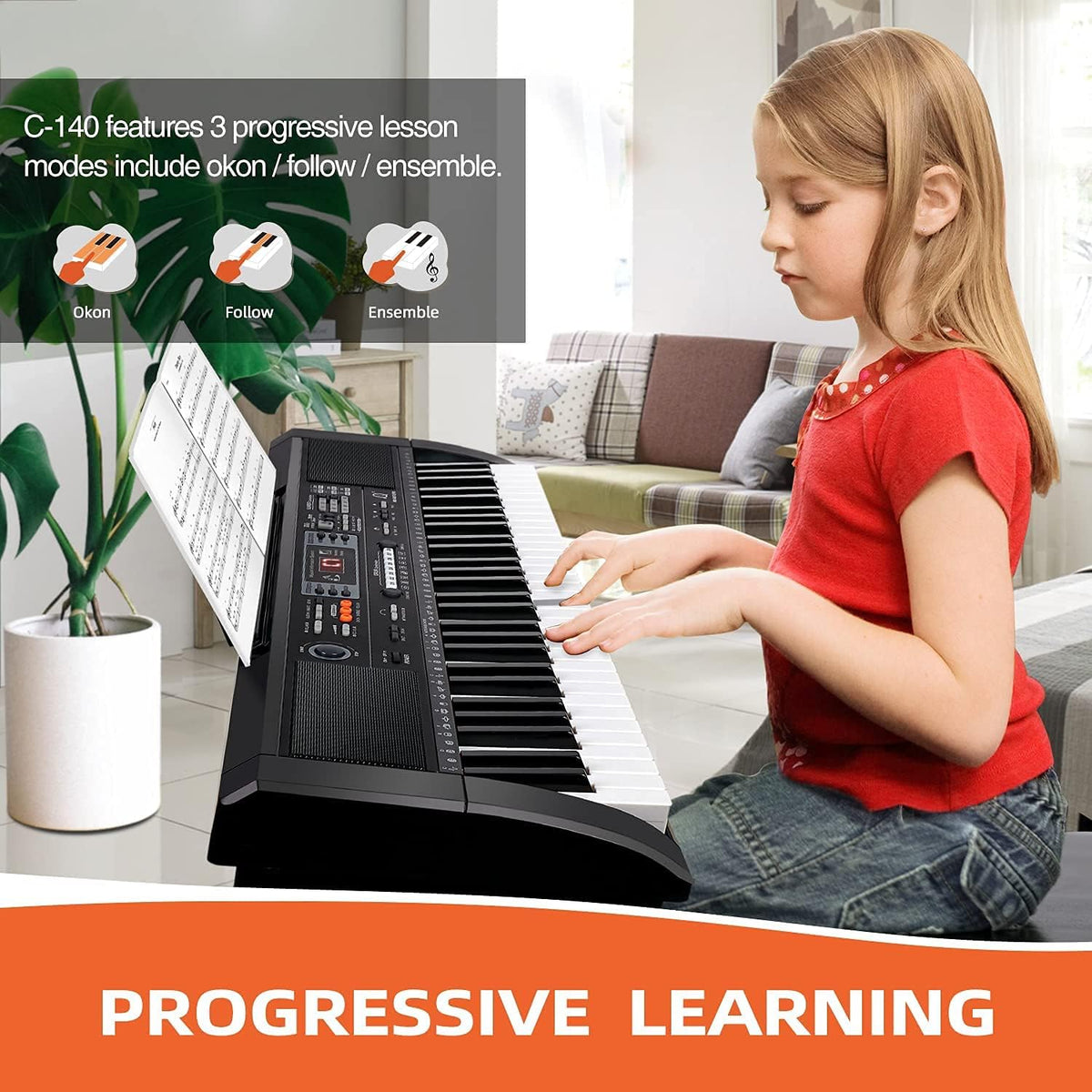 61 Key Electric Keyboard with Microphone and Power Supply V8876
