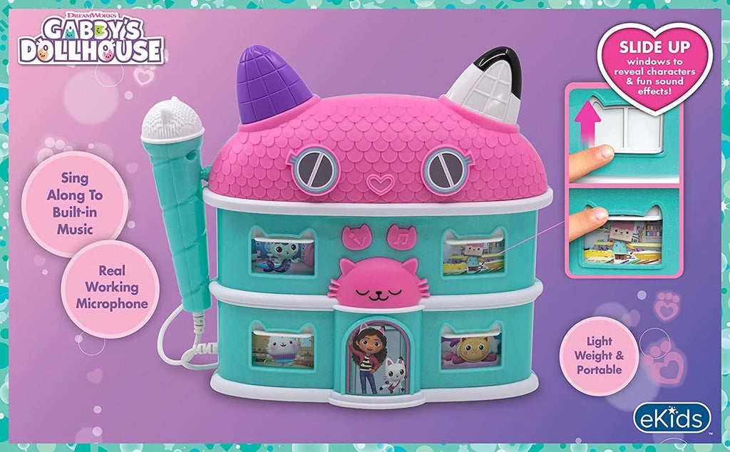 Gabby Sing Along Boom Box Speaker with Microphone, Karaoke Machine with Built in Music and Sound Effects M64657