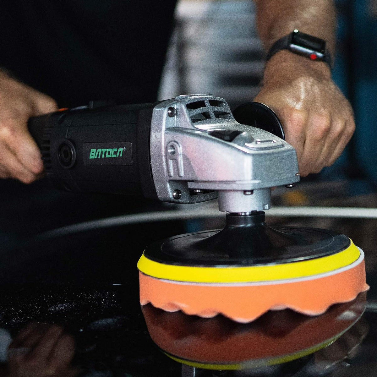 7 Inch 1200W Rotary Car Polisher with Foam Pads and Wool Pads F9458