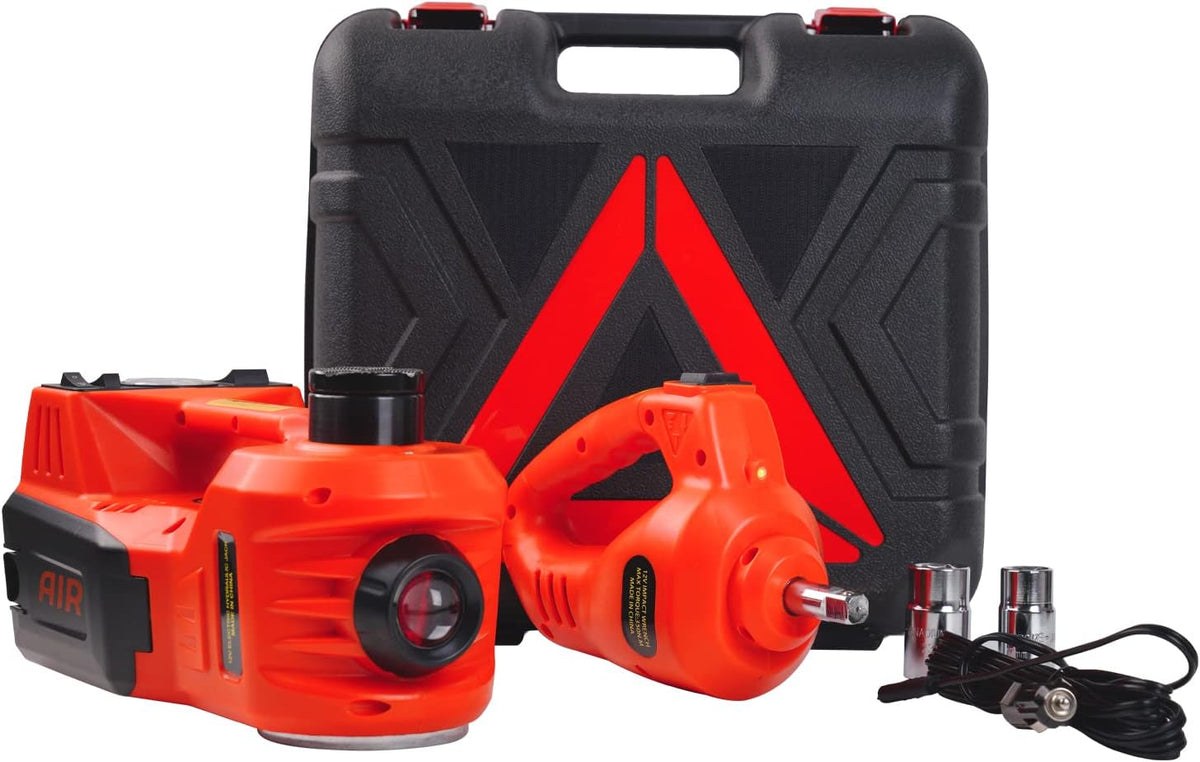 5 Ton Electric Car Jack with Integrated Tire Pump, Impact Wrench, LED Light J38635