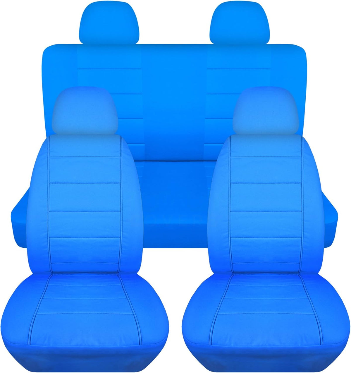 Charcoal Solid Car Seat Covers Full Set with 4 Headrest Covers A961