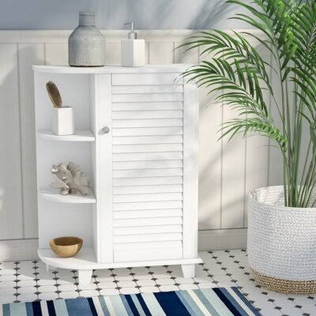White Free-Standing Bathroom Cabinet J824802