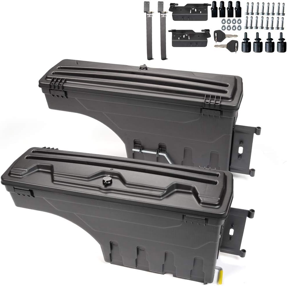 Lockable Truck Bed Toolbox Set of Driver & Passenger Side Swing Case H120