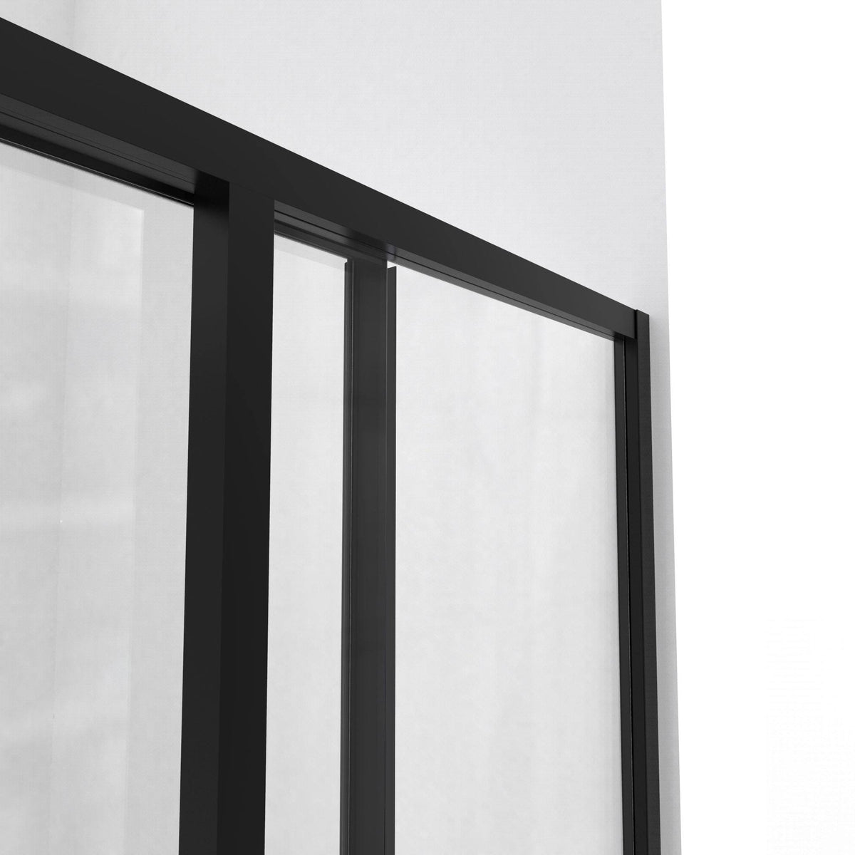 Satin Black Framed Sliding Shower Enclosure B6976