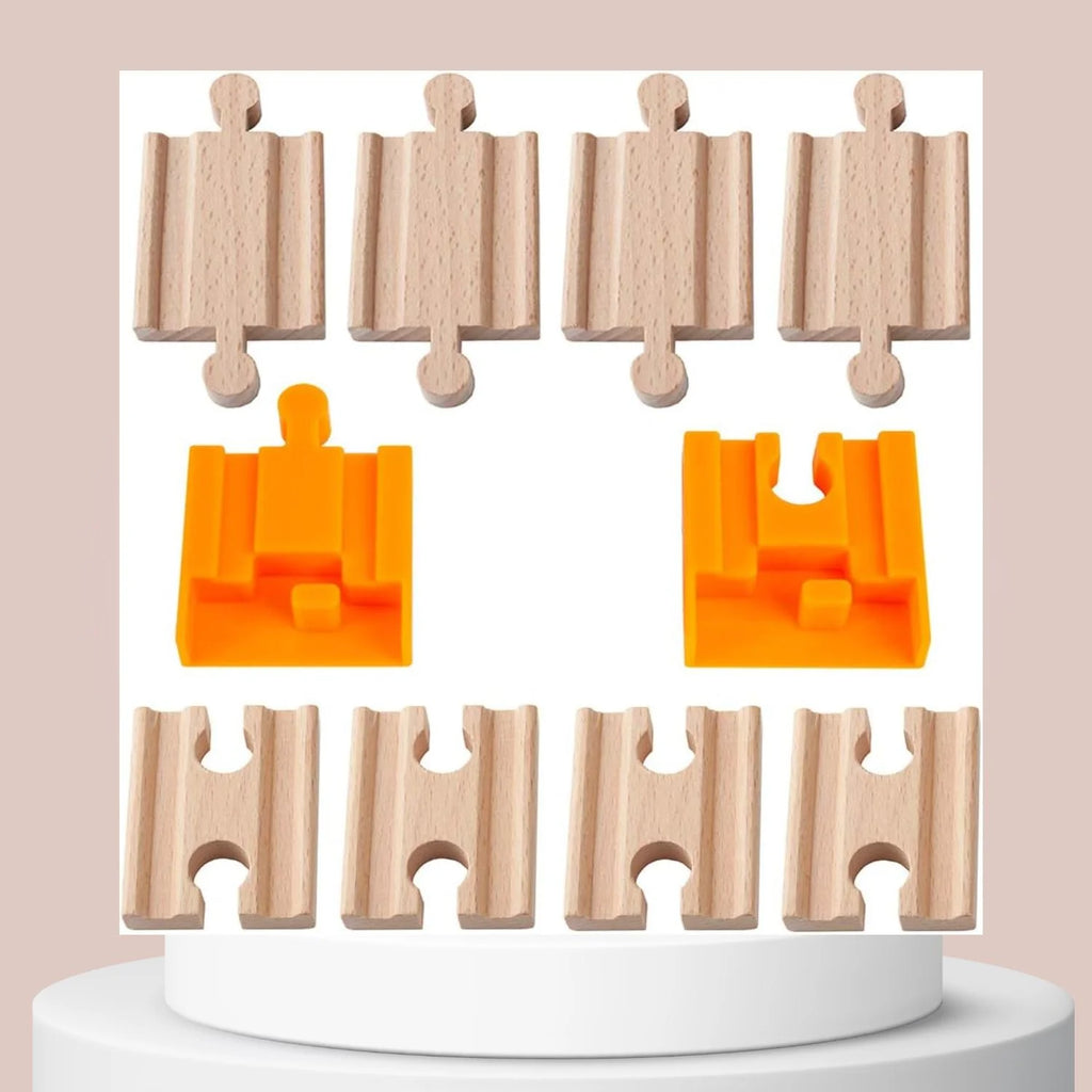 8 Pcs Wooden Train Track Adapter Pack Q278