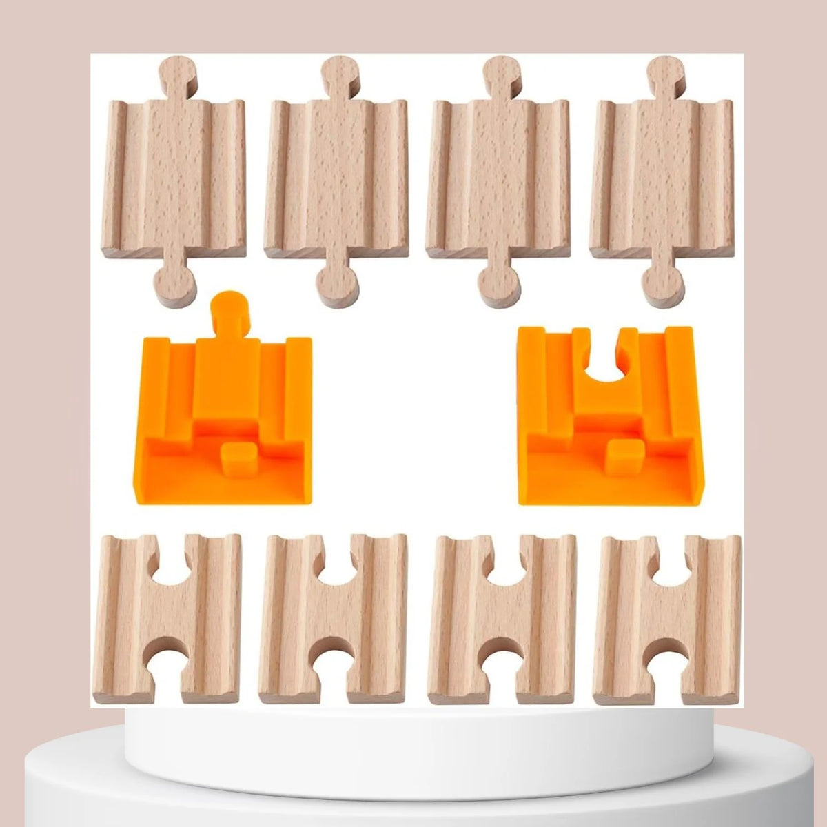 8 Pcs Wooden Train Track Adapter Pack Q278