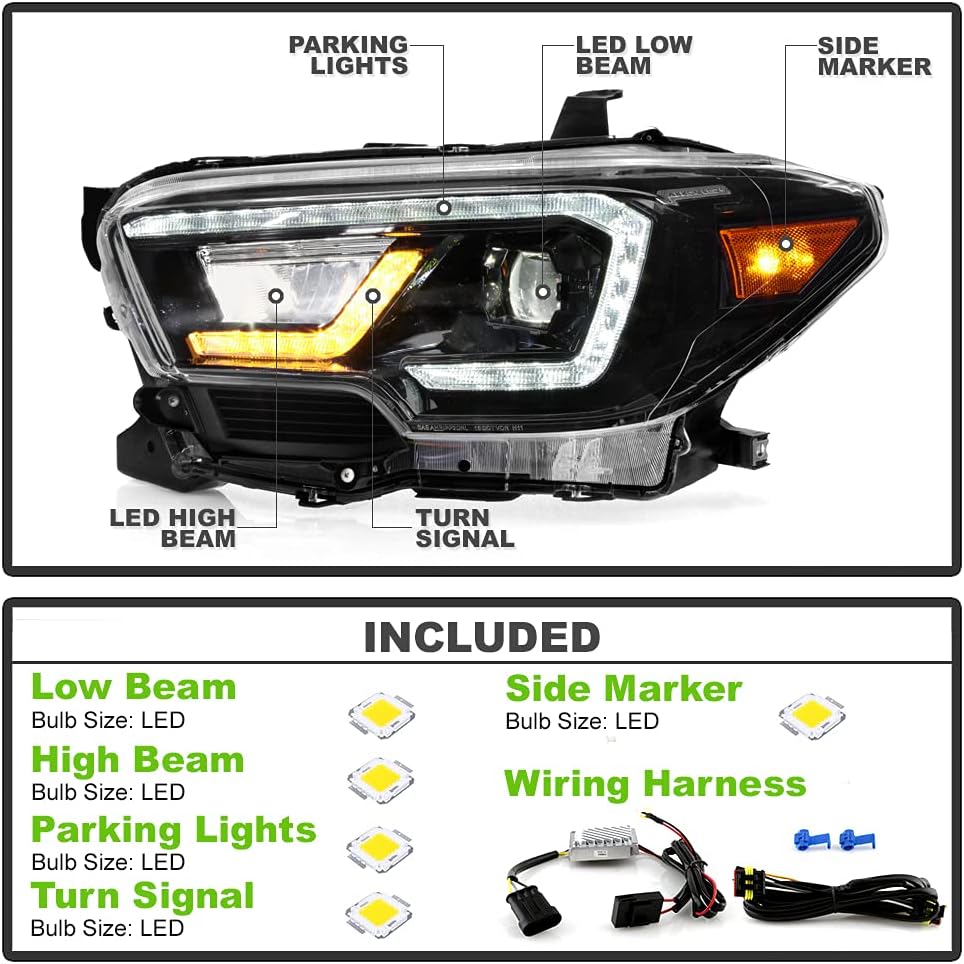Black LED Projector Headlights Z250566