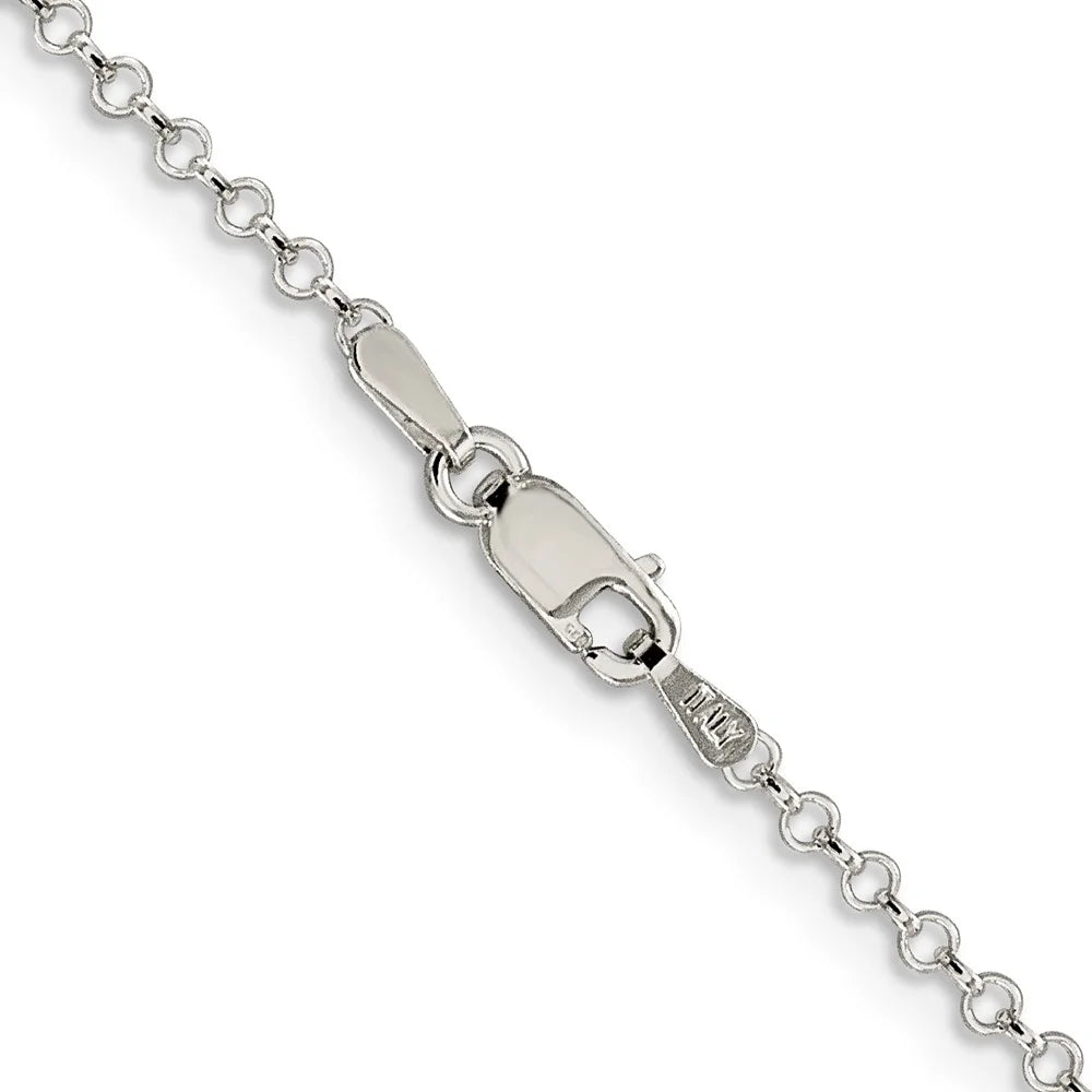 2mm Sterling Silver Rolo Chain Necklace, 26 Inch W958