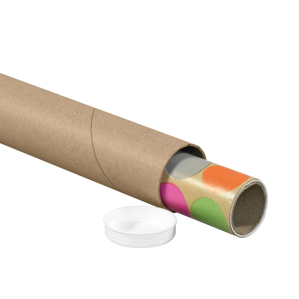 Kraft Mailing Tubes with Caps 2" x 24" 6/Case F59415