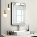 Rectangular Bathroom Wall Mirror with Angled Beveled Frame 24x35 Z438164