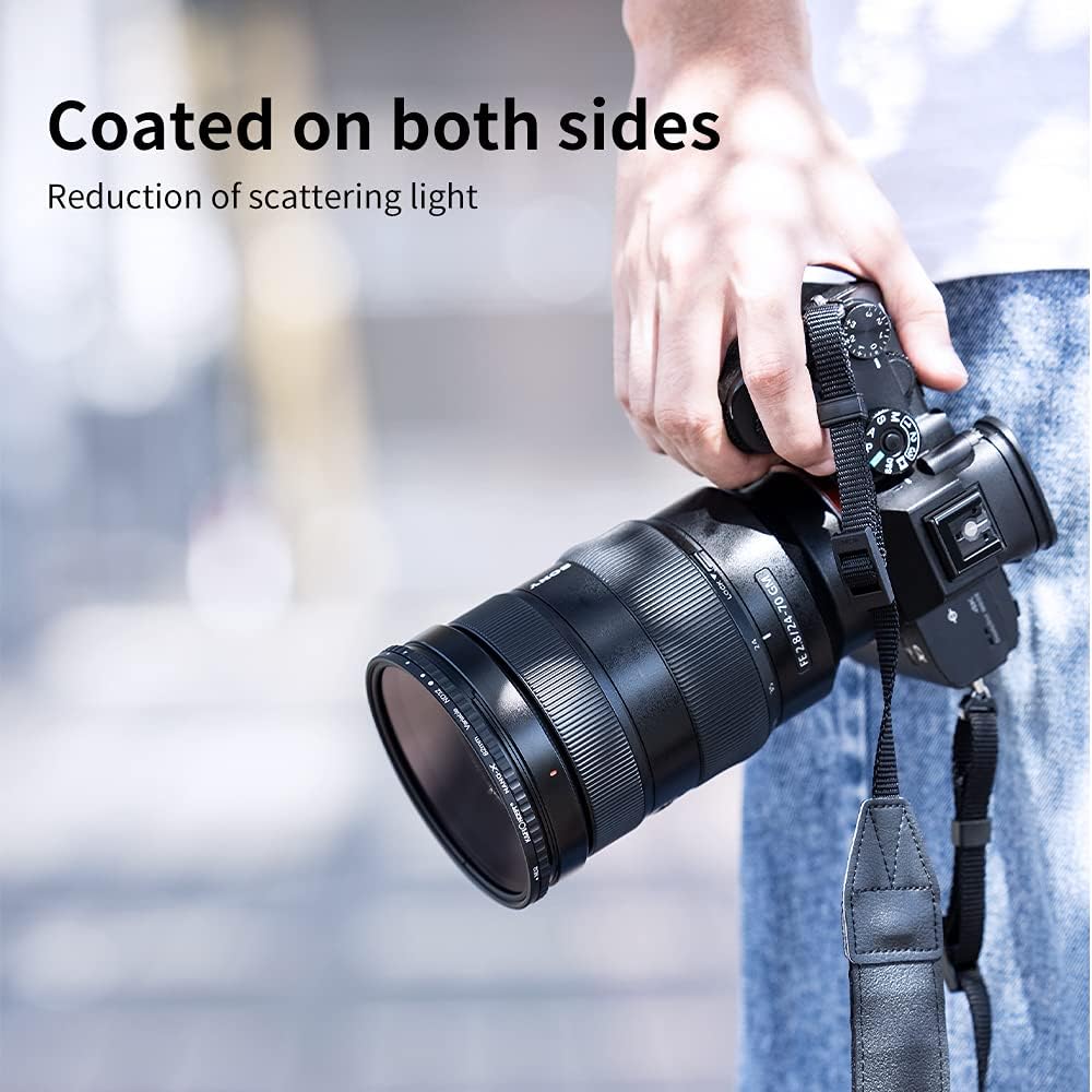 67mm Variable ND Lens Filter & Filter Cap Kit (2 Pcs) Adjustable Neutral Density ND2-ND32 with TPU Filter Cap R3931