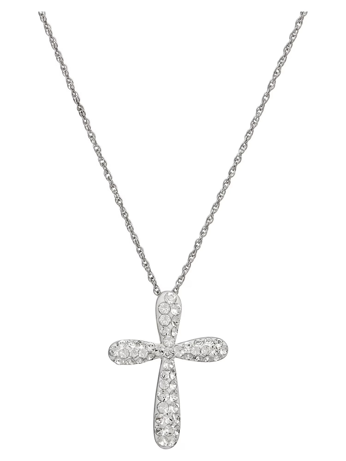 Sterling Silver Cross Pendant, 18" B183436