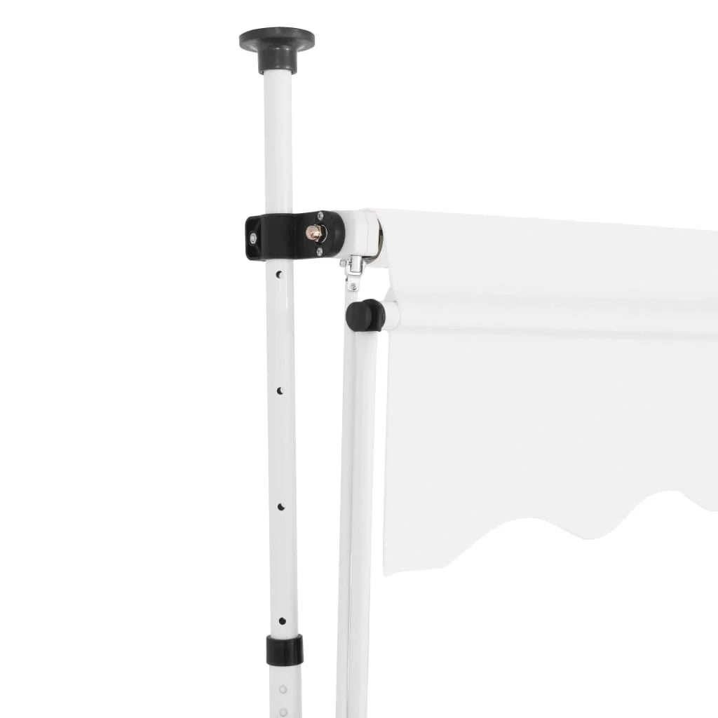 Cream White Retractable Window Awning Canopy with Crank Handle U970189