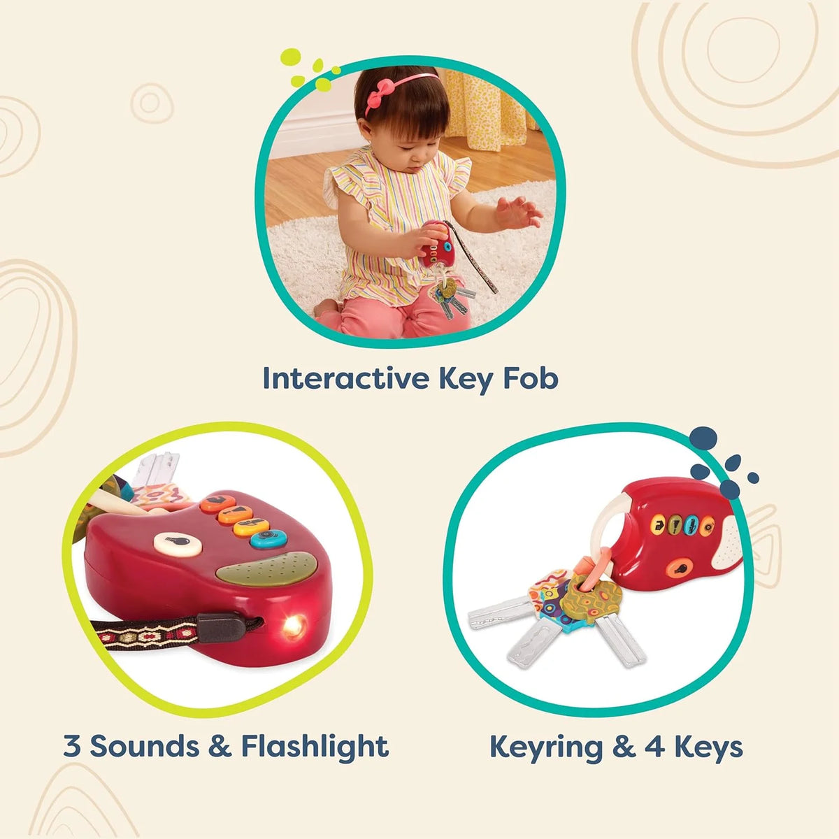Lights & Sounds Toy Keys for Kids A452
