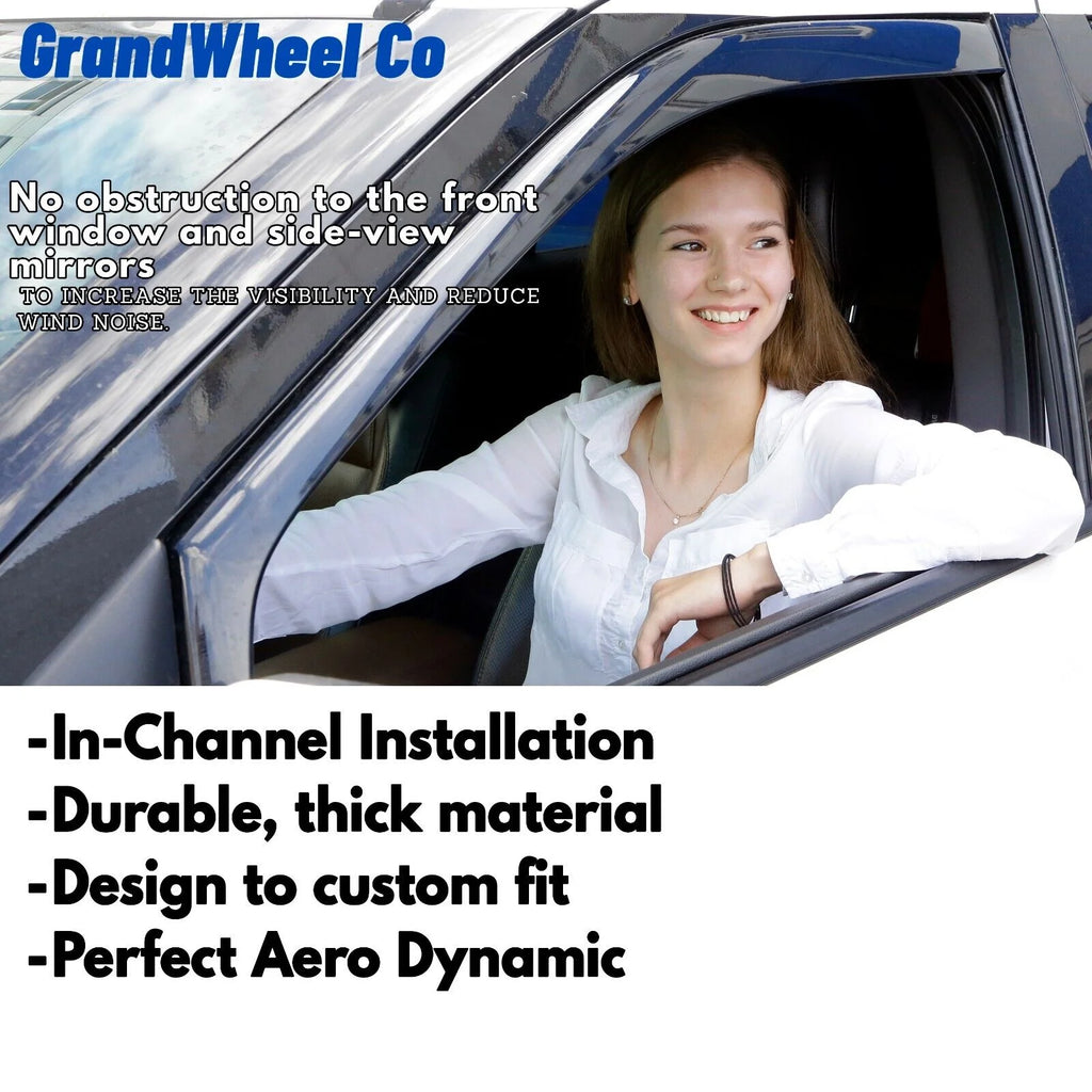 Smoke Tinted In-channel Side Window Vent Visor Deflectors Rain Guards 4 pcs H130310