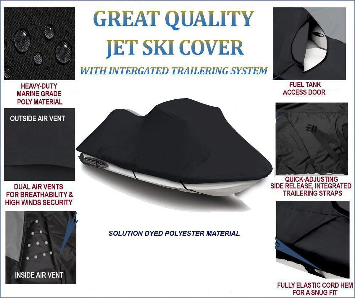 Black 600 Denier JetSki Cover P4223