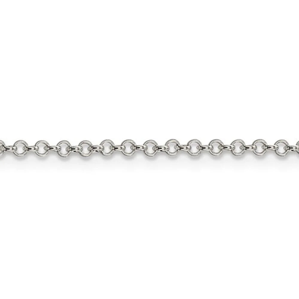 2mm Sterling Silver Rolo Chain Necklace, 26 Inch W958