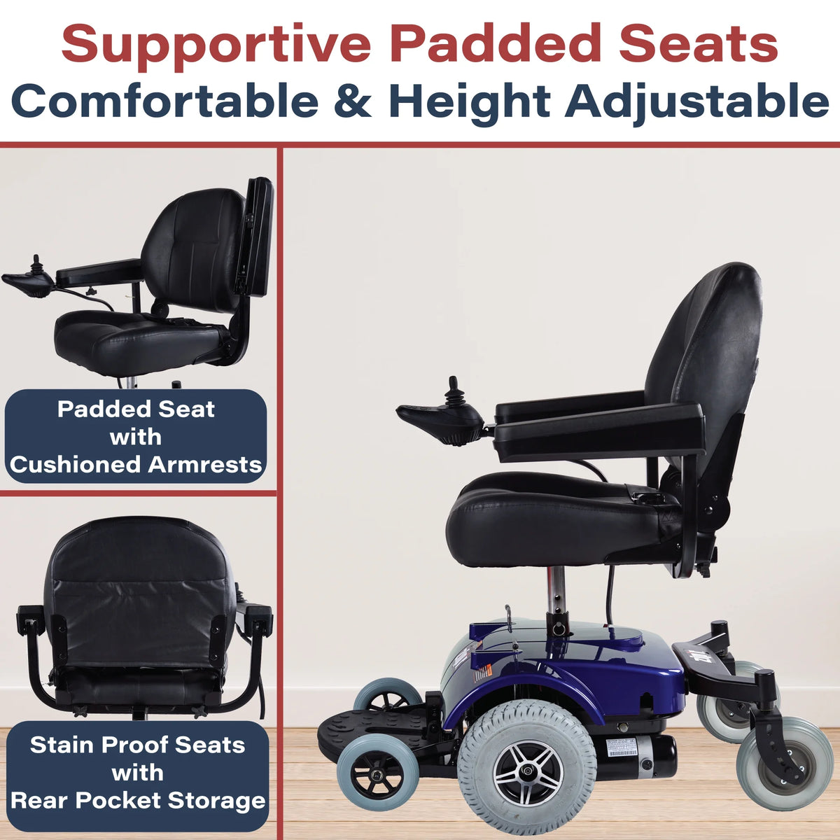 Blue Full Size Electric Wheelchair S401006