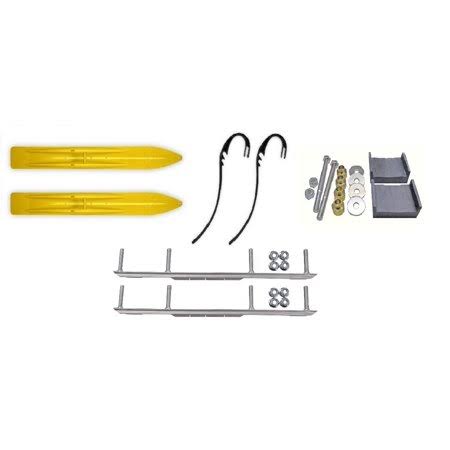 Yellow Trail 6 inch Snowmobile Skis with 6 inch Shaper Bars Complete Kit K124