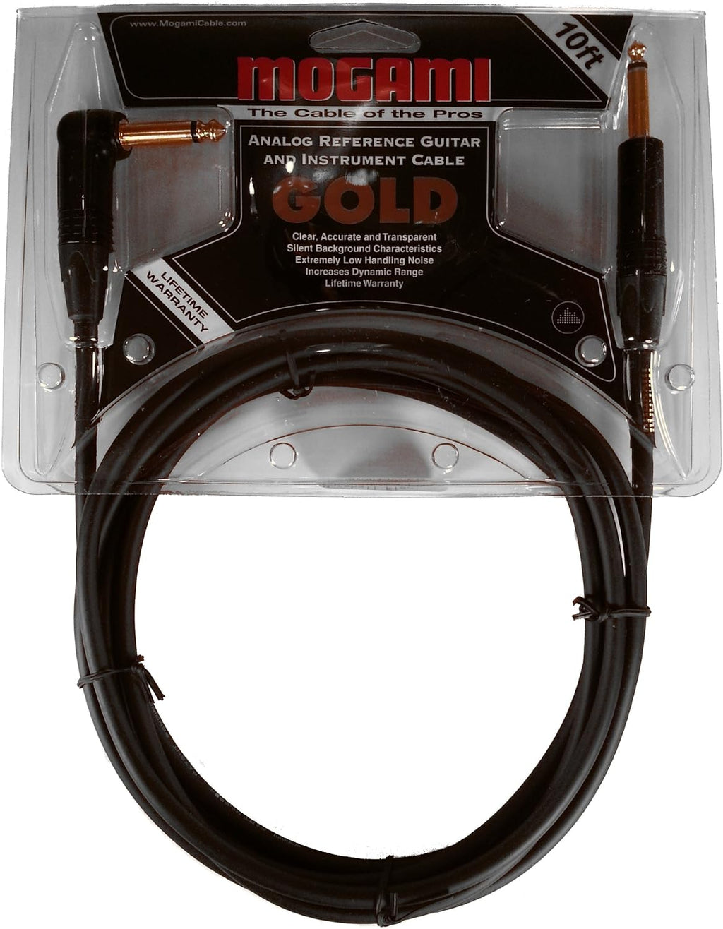 6 Foot Guitar Instrument Cable with Right Angle and Straight Connectors V6789