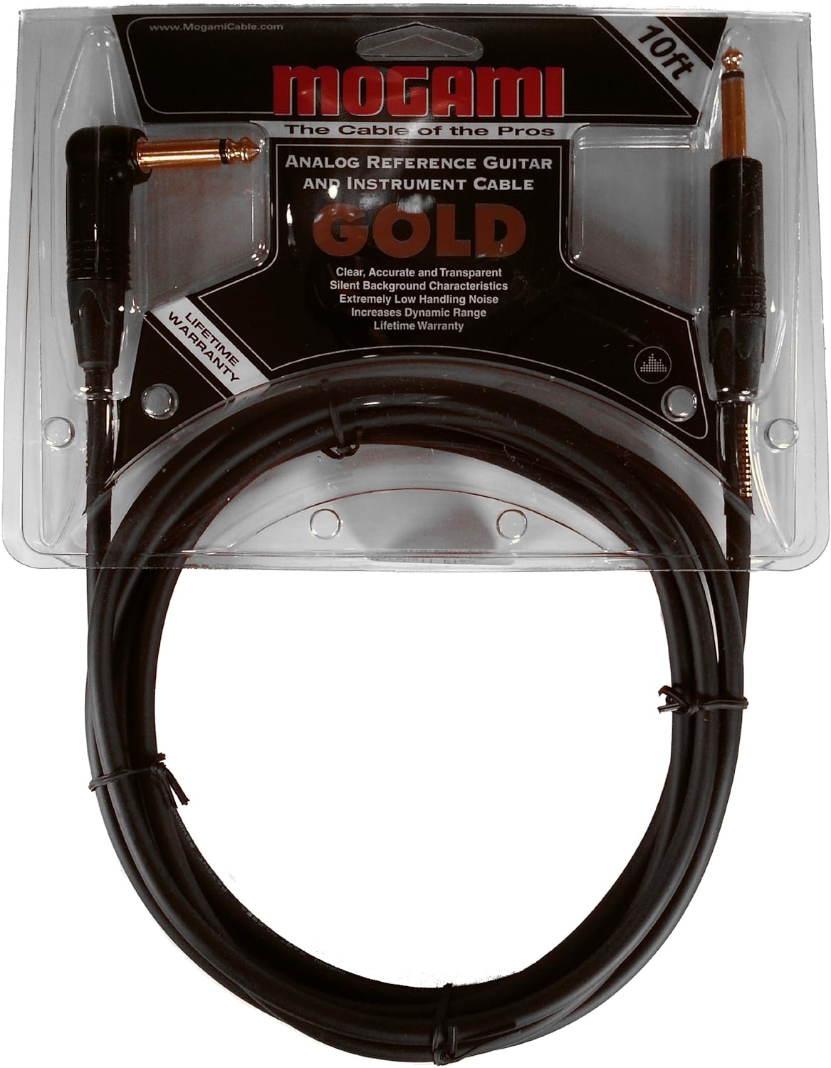 6 Foot Guitar Instrument Cable with Right Angle and Straight Connectors V6789