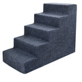 Dark Gray Linen 5-Step Pet Stairs with Foam K86506
