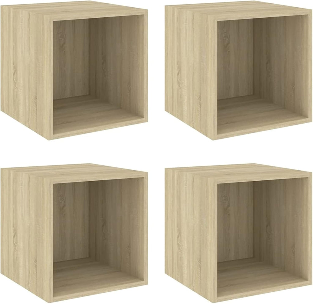 4 Piece Wall Mounted Storage Cabinet White Chipboard D22047