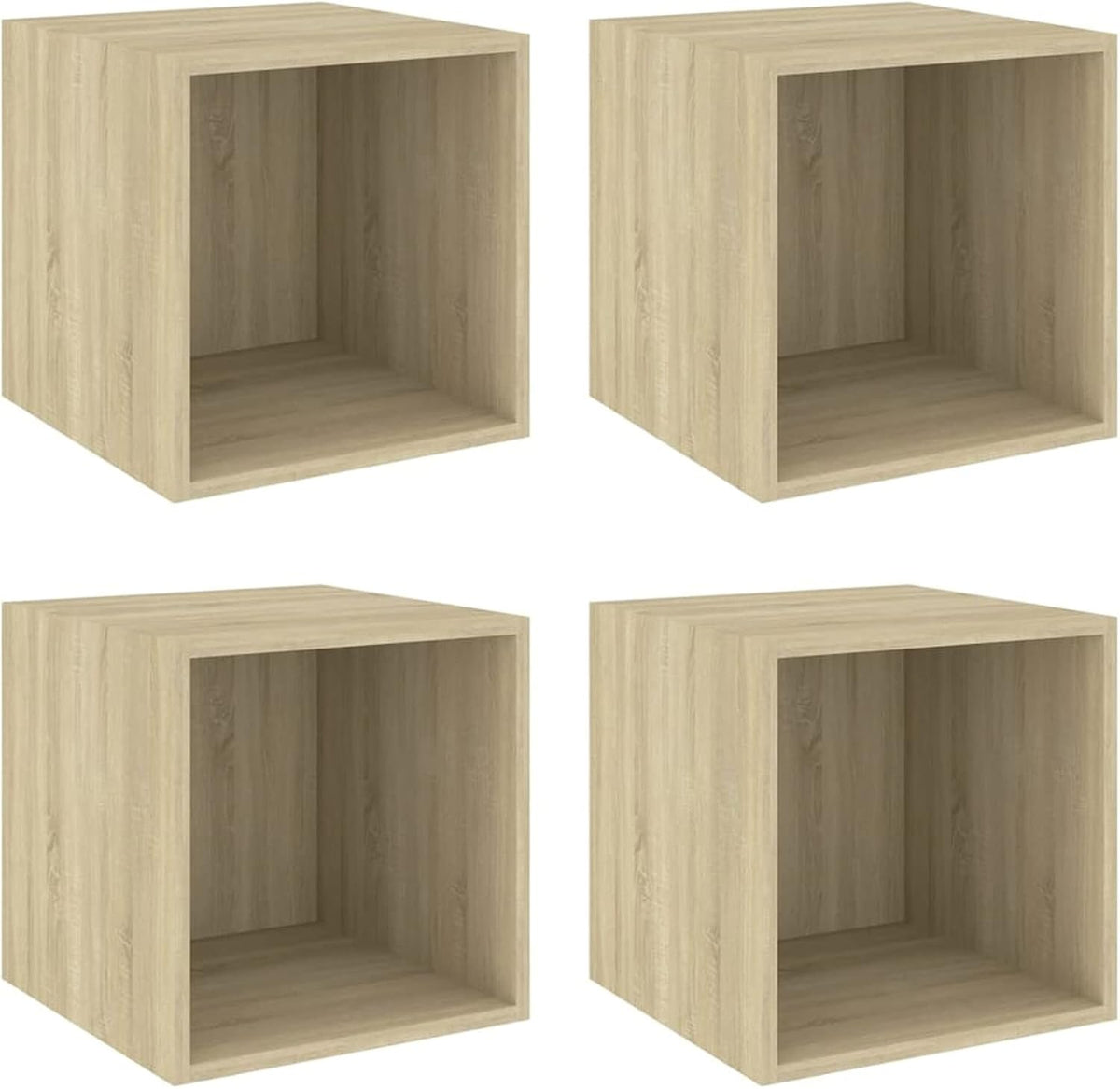 4 Piece Wall Mounted Storage Cabinet White Chipboard D22047