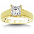 14k Yellow Gold Princess-cut Solitaire Engagement Ring D4587