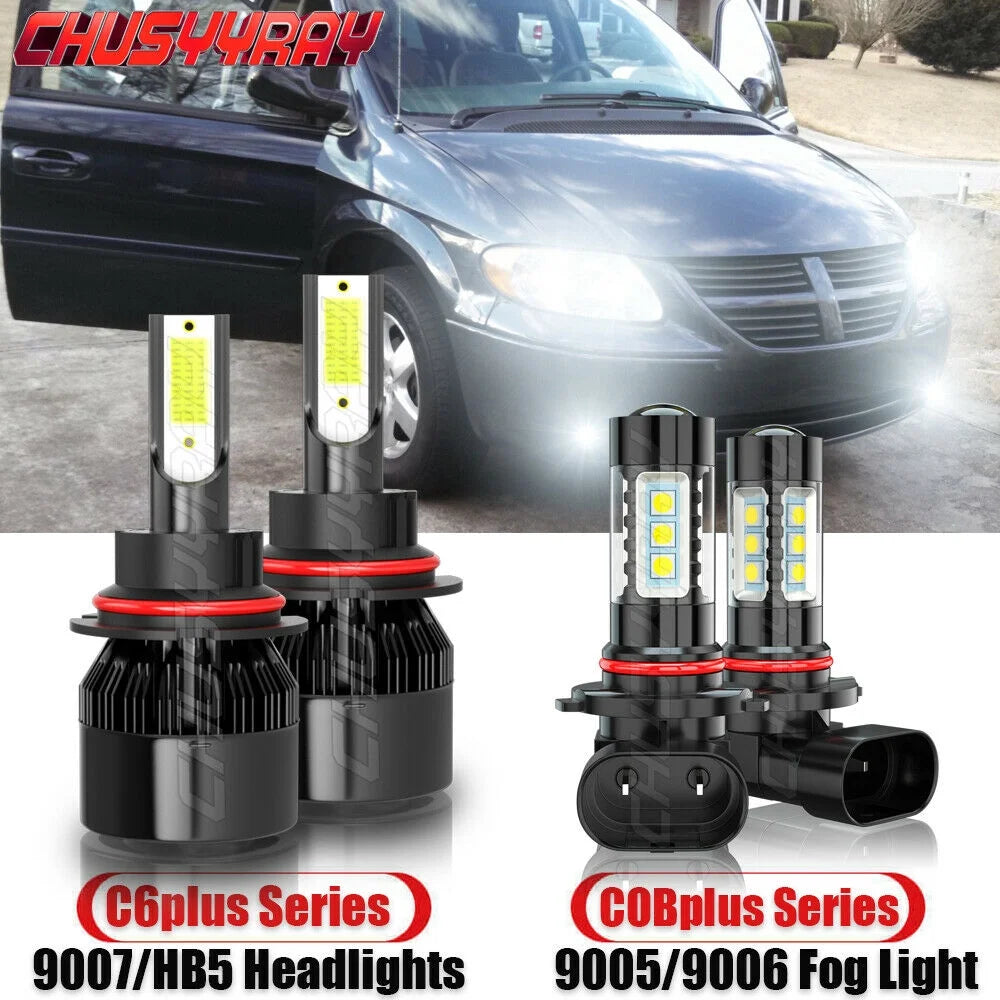 LED Headlight + Fog Light Bulbs Kit 4X C35968