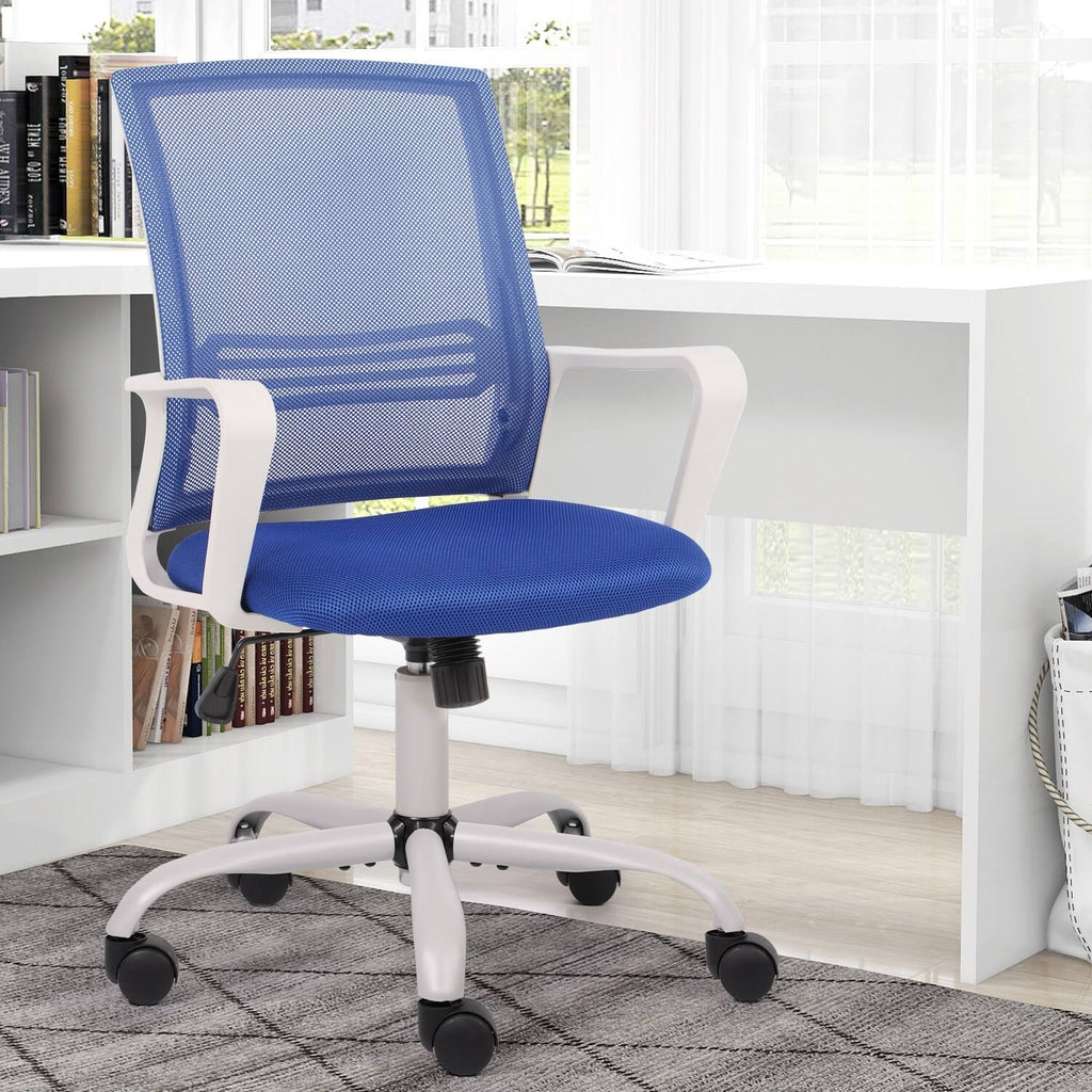 Blue Adjustable Desk Chair with Swivel Casters D55621