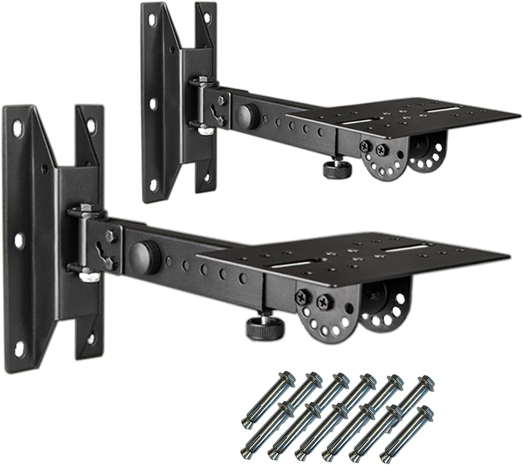 Black Speaker Wall Mount Stand Bracket, 100 lbs Capacity, 2 Packs Q647