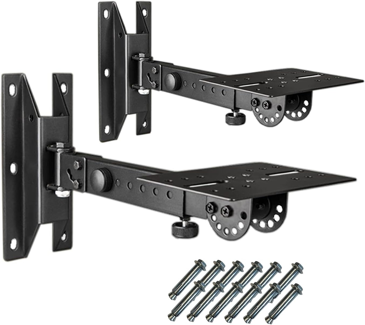 Black Speaker Wall Mount Stand Bracket, 100 lbs Capacity, 2 Packs Q647