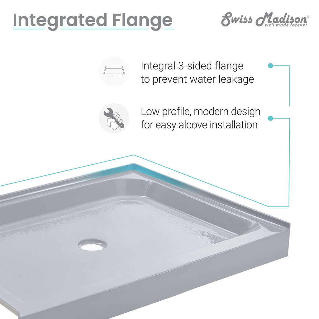 Gray Single Threshold Shower Base H24182