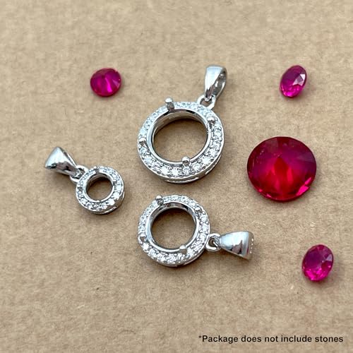 925 Sterling Silver Pendant Blank Prong Settings 4 Claws Jewelry Base Mounting V8931