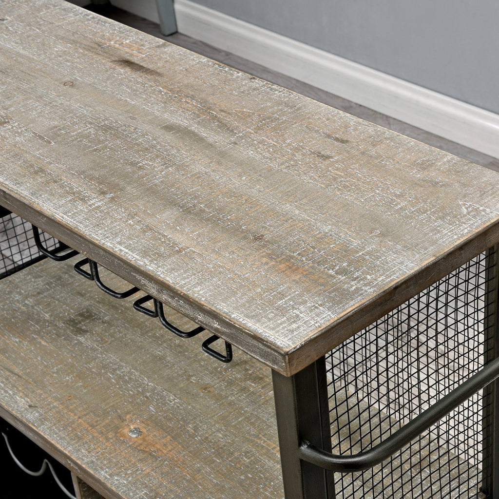 White Farmhouse Kitchen Cart P728