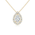 14K Yellow Gold Diamond Solitaire Pendant Necklace L946