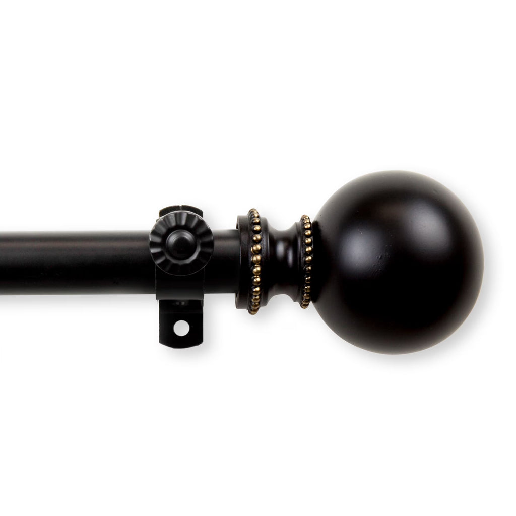 Black Curtain Rod 66-120" O724038