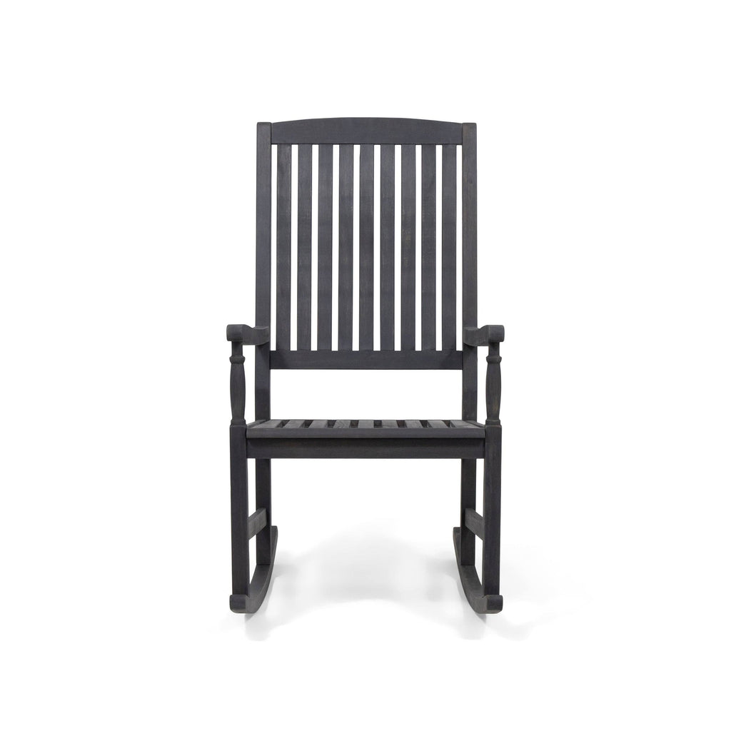 Acacia Wood Rocking Chair Dark Gray M75588