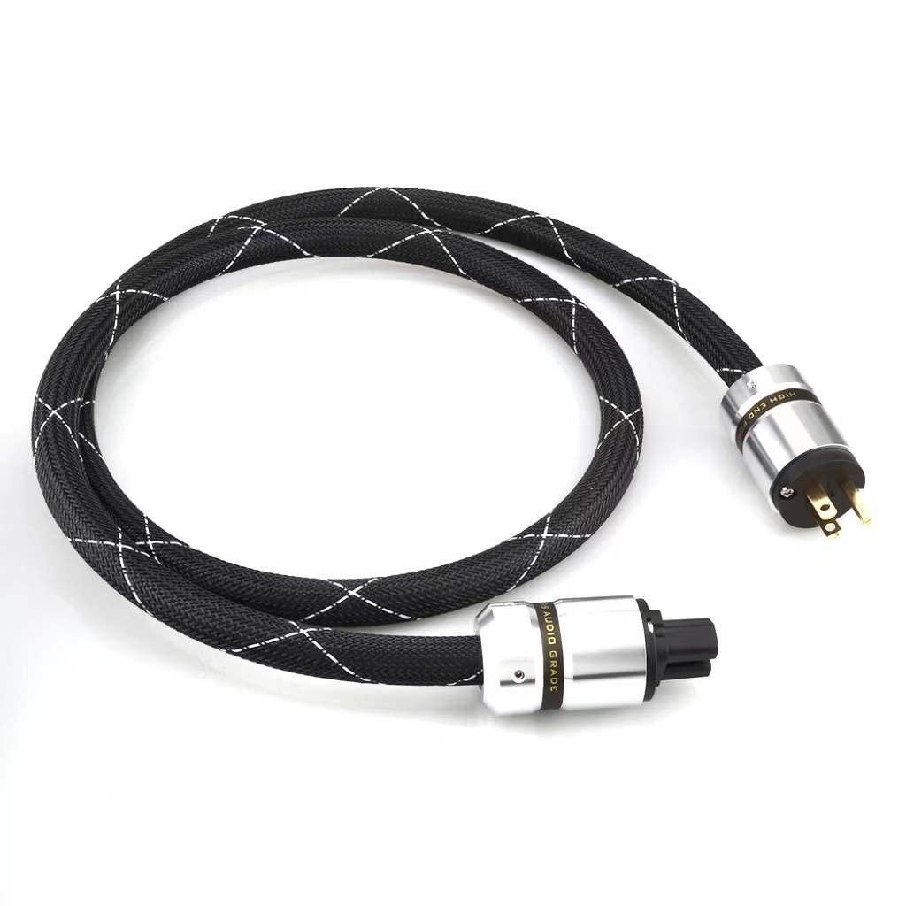 12AWG HiFi Power Cord 125V 15A 3-Prong Audiophile AC Power Cable with US Connector Plug (1.5M / 4.92FT) Pack of 2 M83158