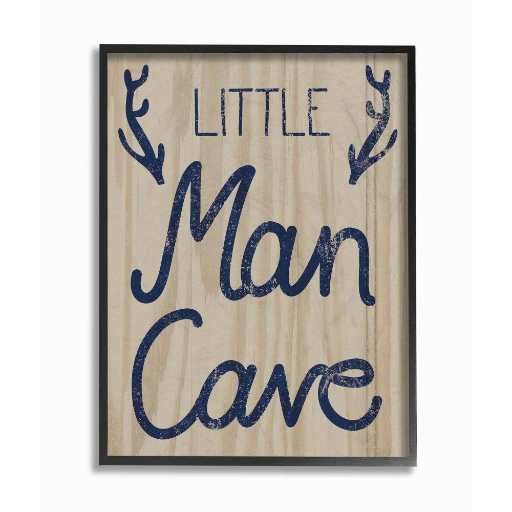 Navy Blue Framed Typography Wall Art Q736522