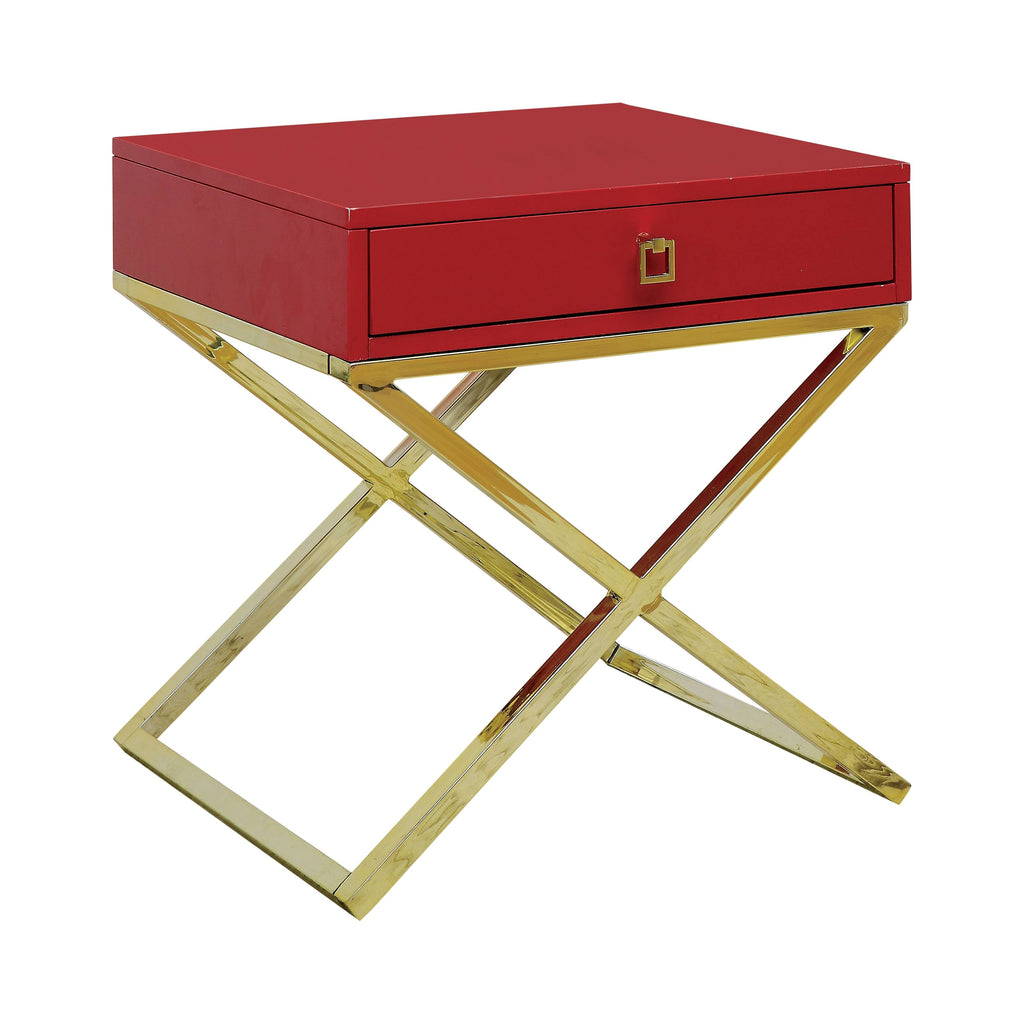 Red Metal X-Base Side Table W744244