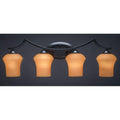 4 Light Matte Black Bath Bar with Linen Glass Shade U17233