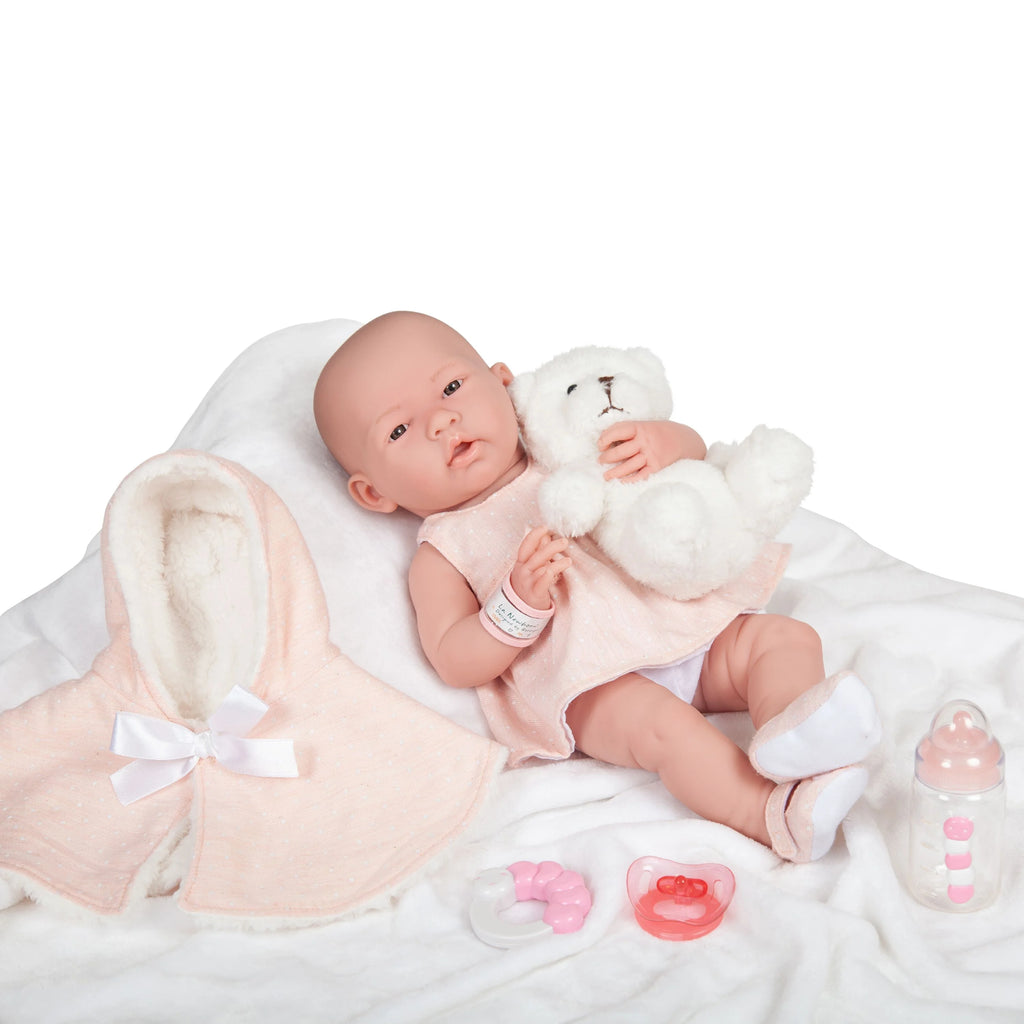 15 inch All-Vinyl Baby Doll In Pink Coat Set and Deluxe Accessories Z2048