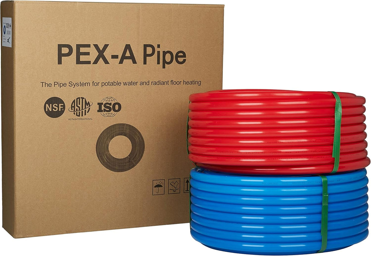 Blue & Red 1/2 inch 2 x100 ft (200 ft) Pex-A Pipe/Tubing with Pipe Cutter C806368